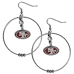NFL Siskiyou Sports Womens San Francisco 49ers 2 Inch Hoop Earrings One Size Team Color