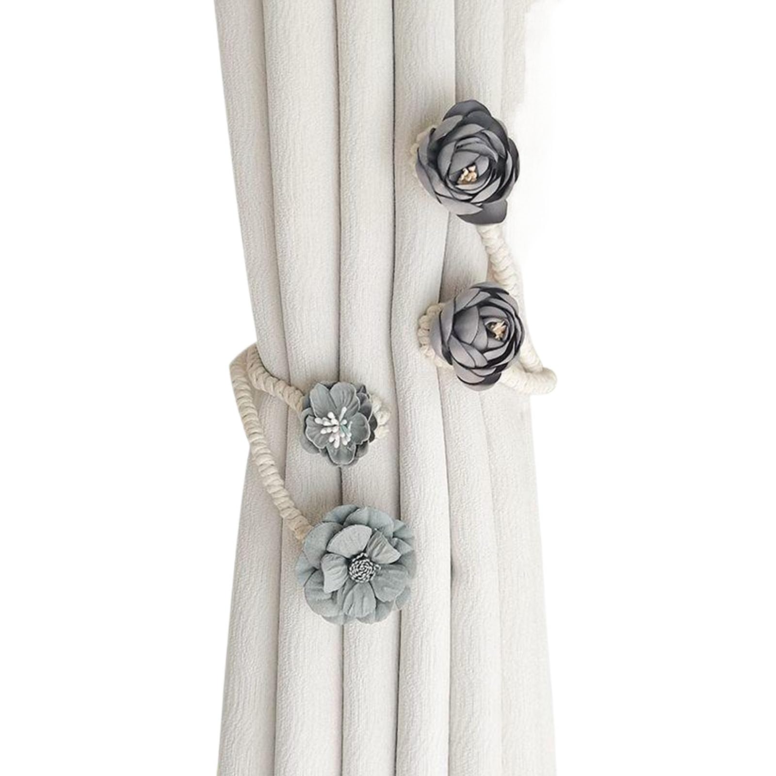 Buxuaaaa Flower Curtain Tiebacks Clips 2Pieces Blossom Twist Window Drapery Holders Holdbacks for Living Room Decoration Flower Window Drapery Holdbacks