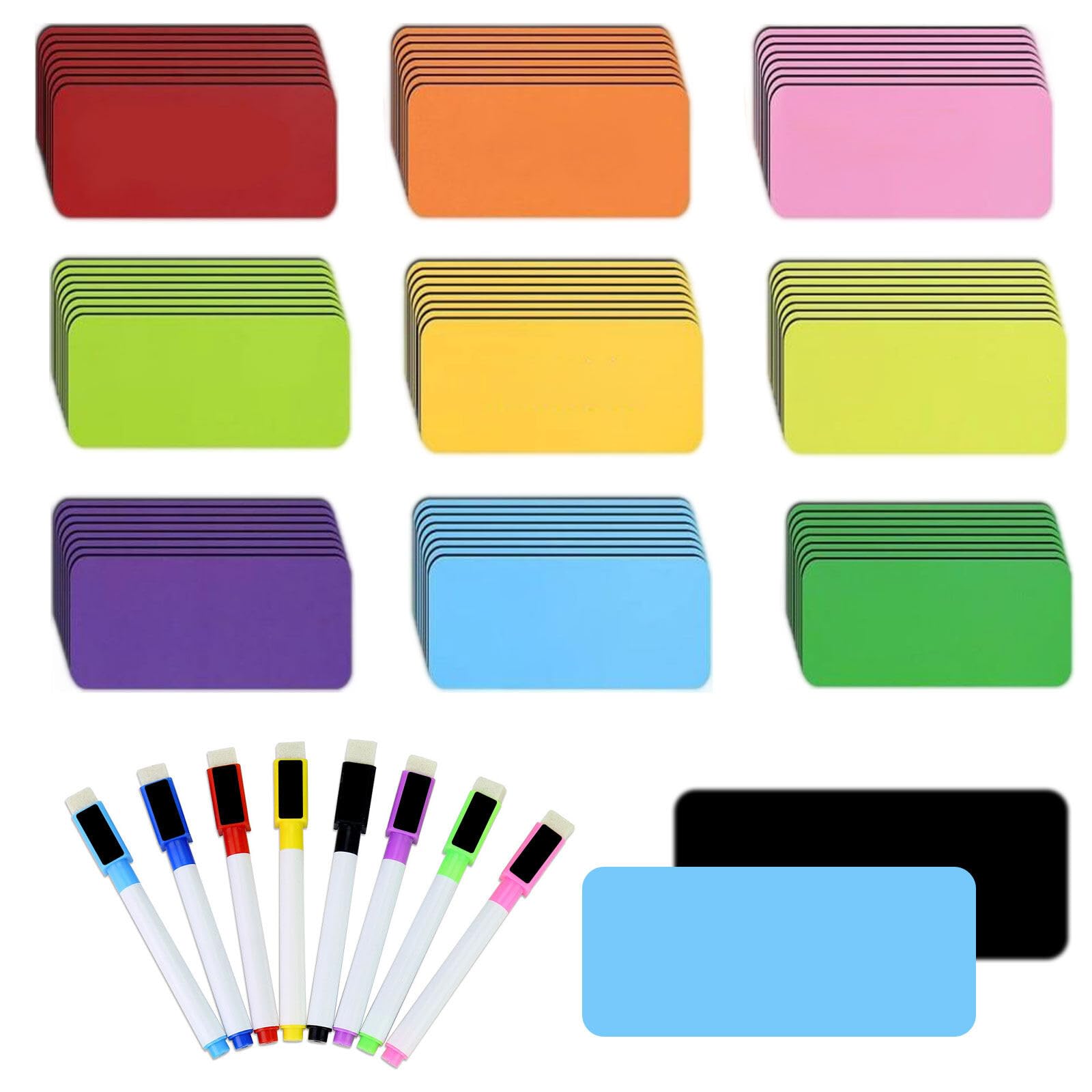 100 Etichette Magnetiche Scrivibili - 80x30 Mm, 5 Colori, Per Frigorifero E Lavagna - Foto 10