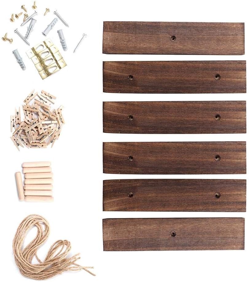 DIY Craft Photo Frame Hanging Wall Photos Picture Holder Organizer Clips Rope