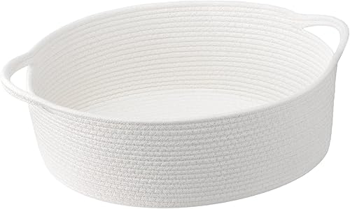 Miniatura 52 de Goodpick Cesta tejida pequeña, linda cuerda rosa, cesta de algodón para bebé, cesta de almacenamiento para habitación de guardería, caja de juguetes