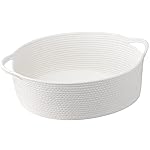 Goodpick White Rope Baskets for Gifts Empty, Decorative Basket for Baby Shower Gifts, Woven Storage Baskets for Bathroom, Toy Basket with Handles for Nursery Kids, 13.6x 10 x 6