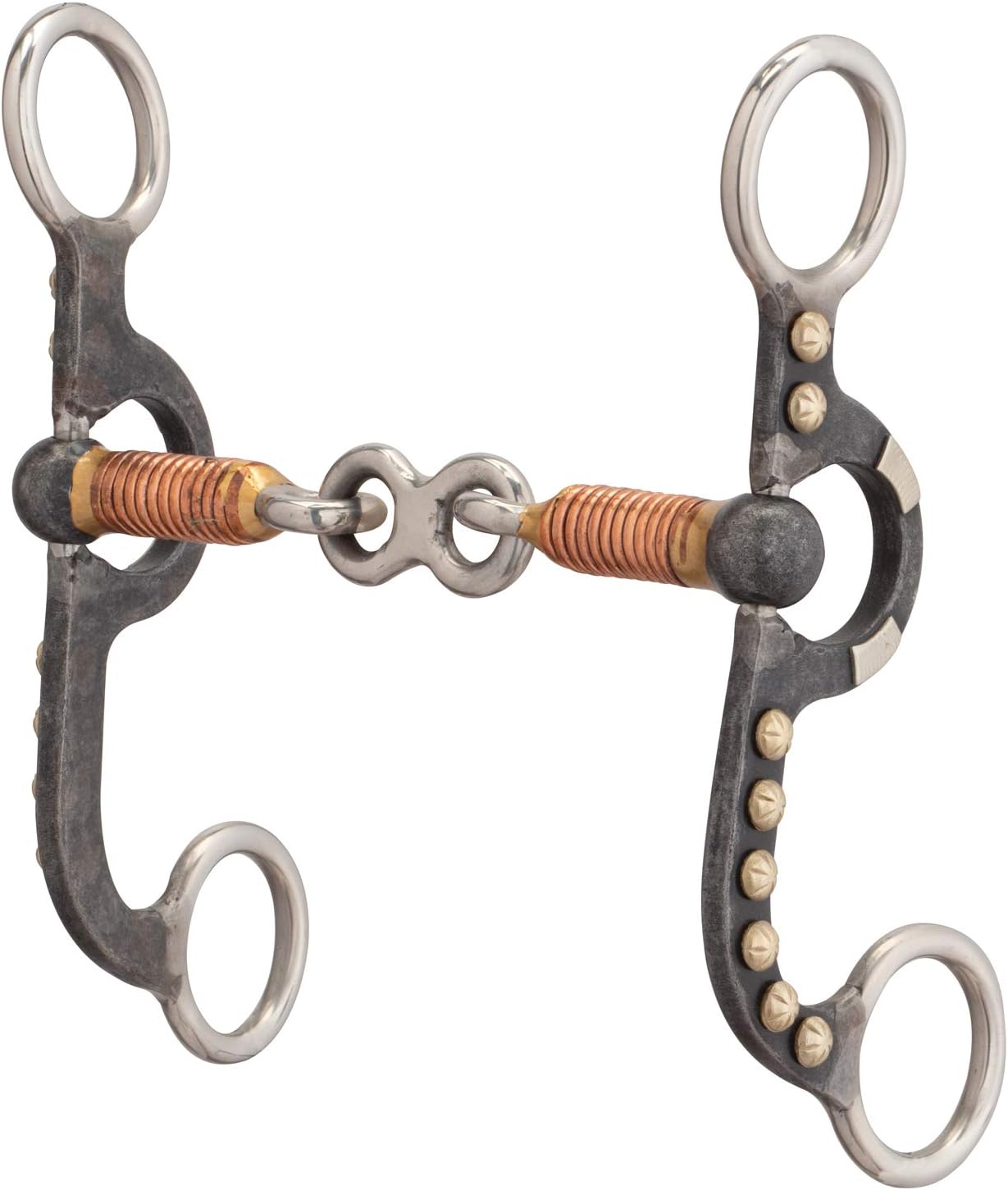 Weaver Leather 4-5/8 Pony Bit, 3-Piece Dogbone Mouth, Buffed Black