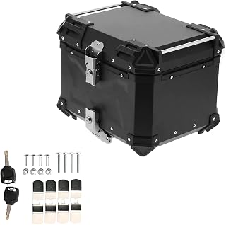 Motorcycle Tail Box Universal Black 45L Motorcycle Adventure Aluminum Top Case Tail Box Luggage Fit for Motorcycle