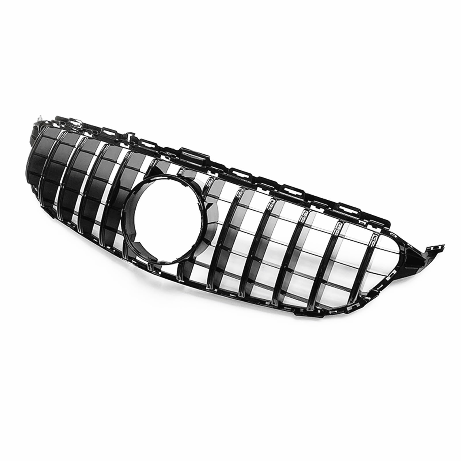 Parrilla delantera para Mercedes Benz Clase C W205 C250 C43 2014-2018 GT Plata Negro
