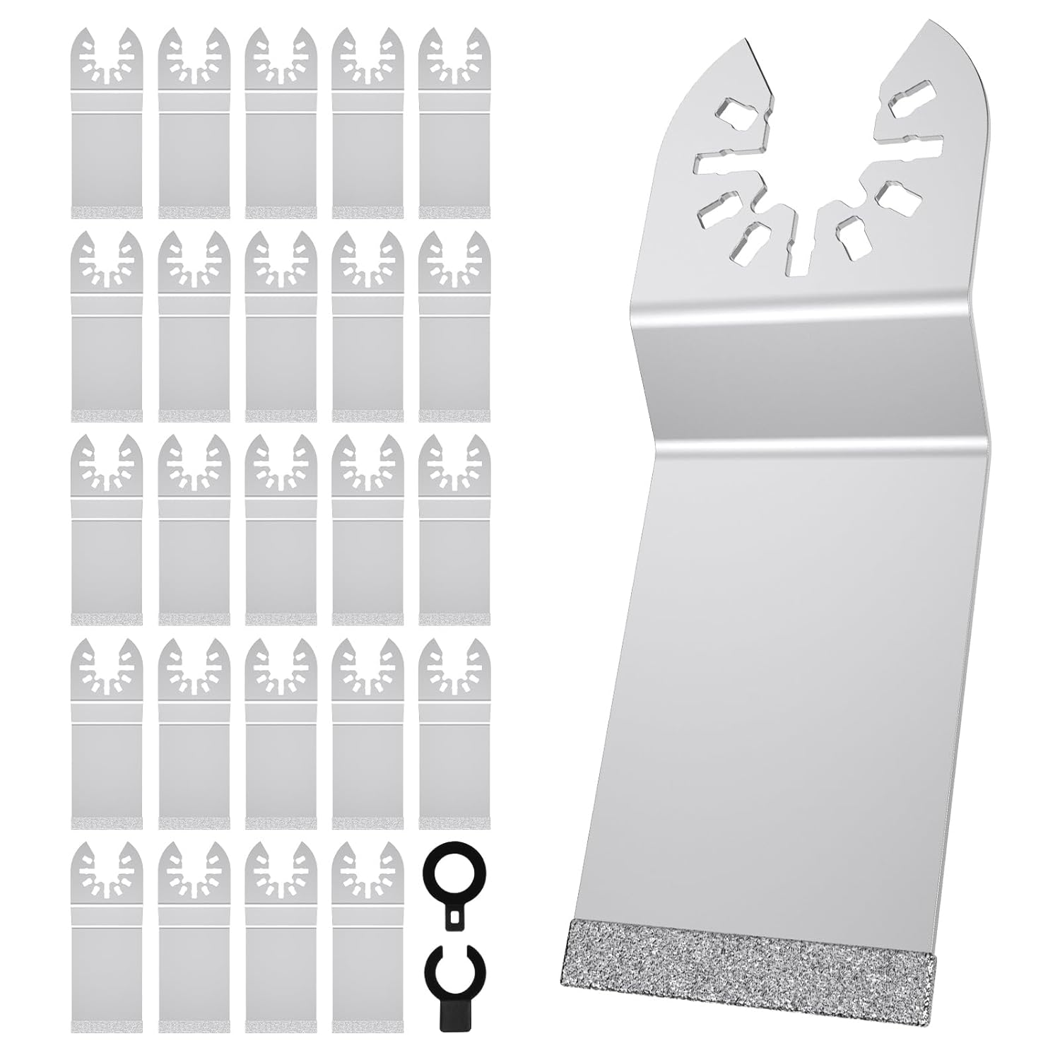 25 Packs Diamond Oscillating Blade Flush Cutting Oscillating Multi Tool Saw Blades for Grout Removal, Universal Grout Removal Tool Blade with 2 Adapter for Tile, Concrete, Masonry, Cleaning Mortar