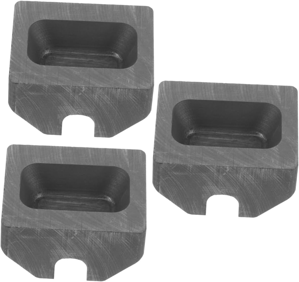 TEHAUX 3pcs Graphite Casting for Melting Gold Silver Ingot for High-Temperature Refining Non-Stick Smooth for Easy Cleaning for Jewelry Making Casting