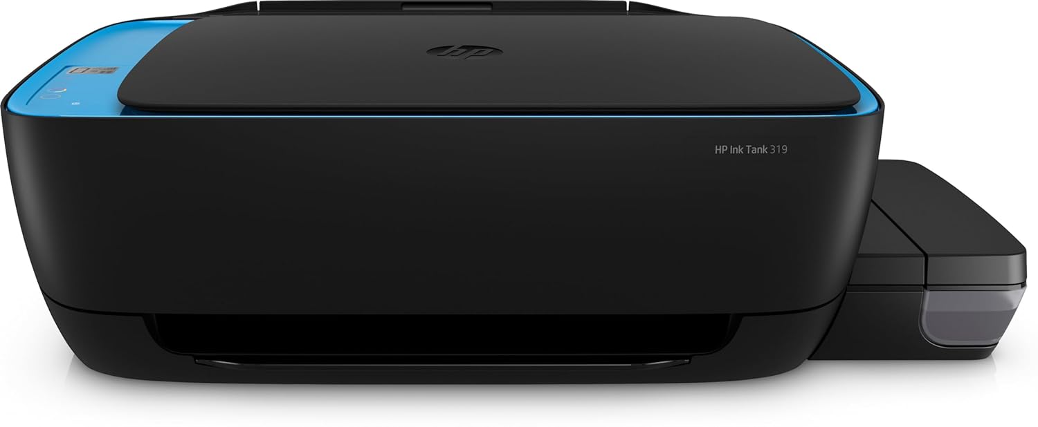 HP Ink Tank 319 Printer,All-In-One Wired Colour Home Inkjet Printers,Copy,Scan,Hi-Speed Usb 2.0,Up To 8/5 Ppm (Black/Color),60-Sheet Input Tray,25-Sheet Output Tray,1000-Page Duty Cycle,Color,Z6Z13A