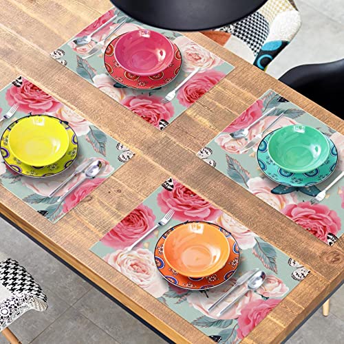 Sets de table fleurs et papillons x6 | 30x45 cm antidérapants - 8