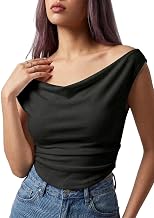 Istyle Can Women Solid Cowl Neck Sleeveless Slim Fit Crop Top | Style 341Gb | Party Casual