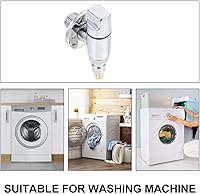 Vista 4 de 2 válvulas de cierre de acero inoxidable para lavadora, válvulas de parada de ángulo de 1/2 pulgada con chapado de espejo para uso doméstico, mini