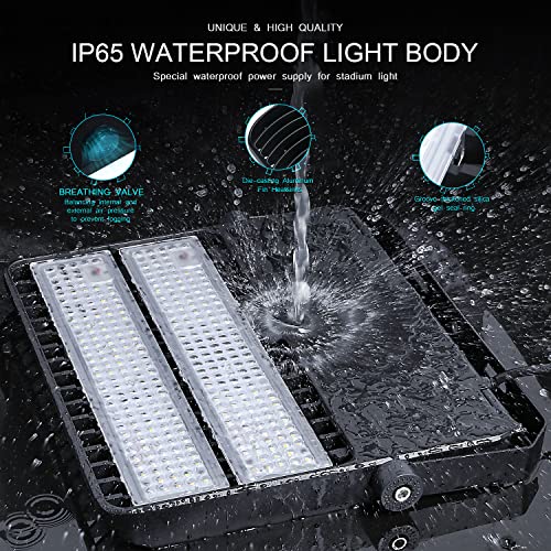 Juyace Led Flood Lights Outdoor Stadium Lighting Wall Pack Light Fixture 5000K 110 V-277 V Ip65 Waterproof Exterior 200W Commercial Light For Parking Lot Arena Area Yard Court(3 Pack) #TOP2