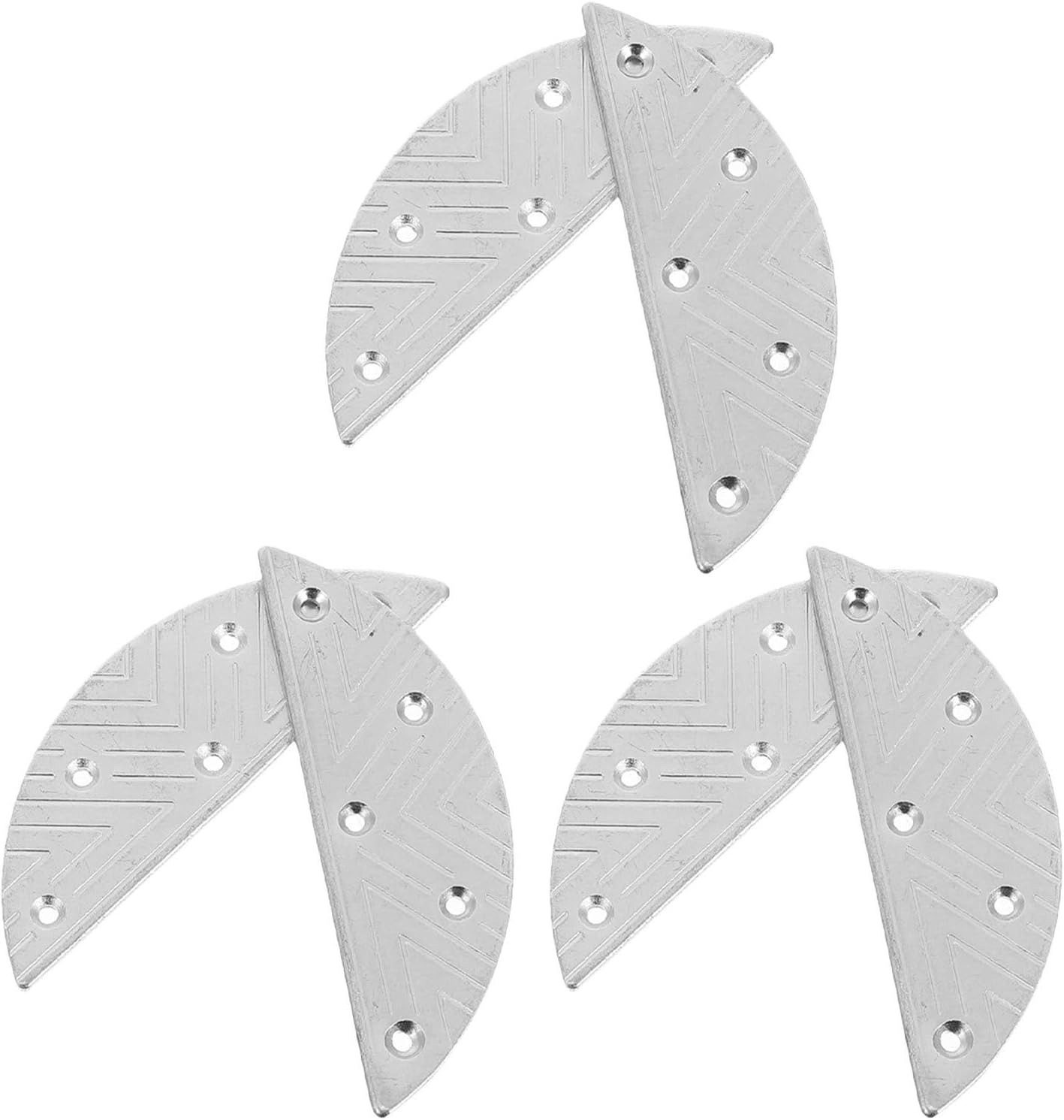 3 Pairs Metal Heel Plates for Boots and Sneakers Silver Iron | Half Moon Shape, Quick Install with Screws, Wear Resistant Repair Pads for Men and Women Footwear