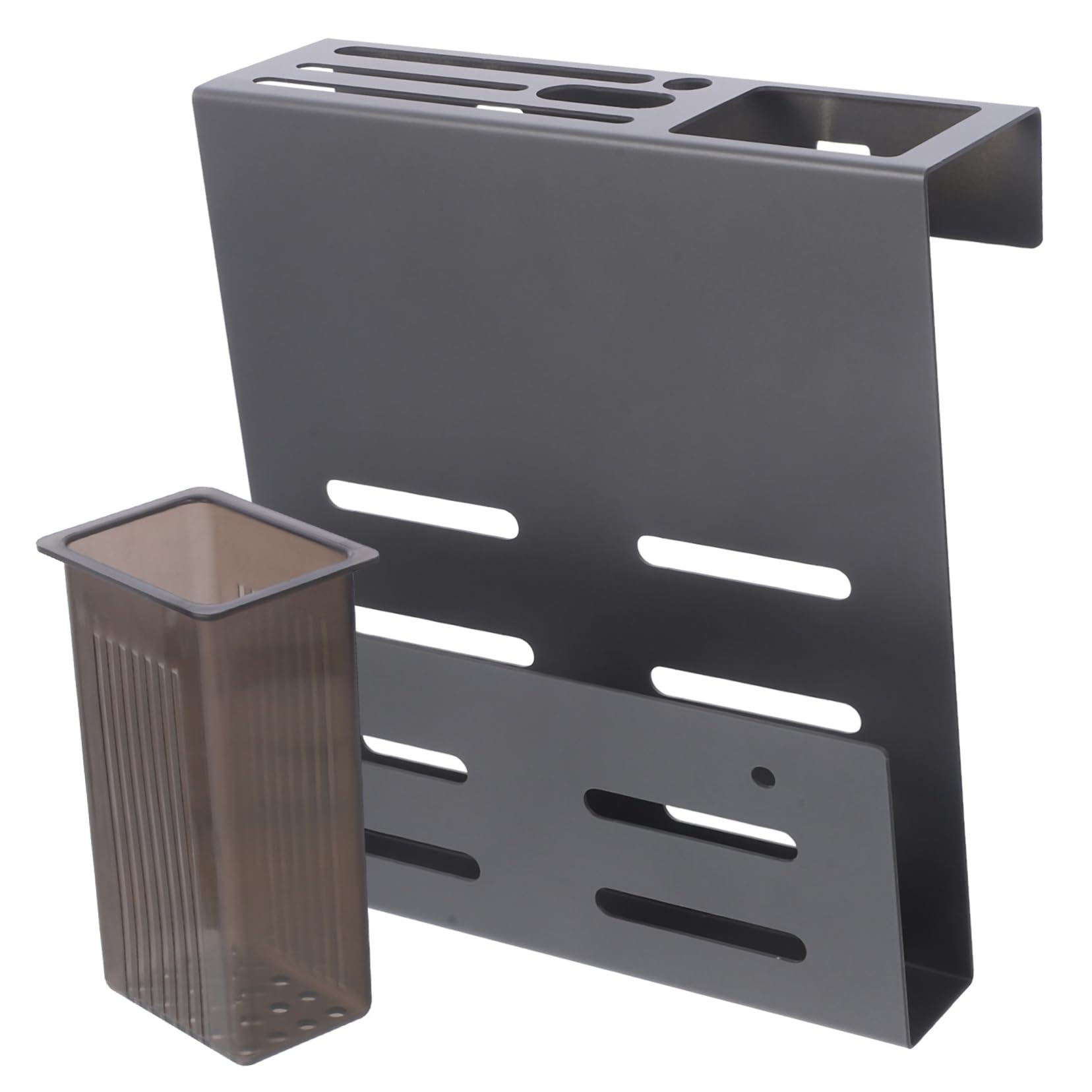 SOLUSTRE Wall Mounted Kitchen Utensil Rack Multi Functional Spoon Holder Cutting Board Holder Resistant Design for Space Saving Storage for Forks Knives