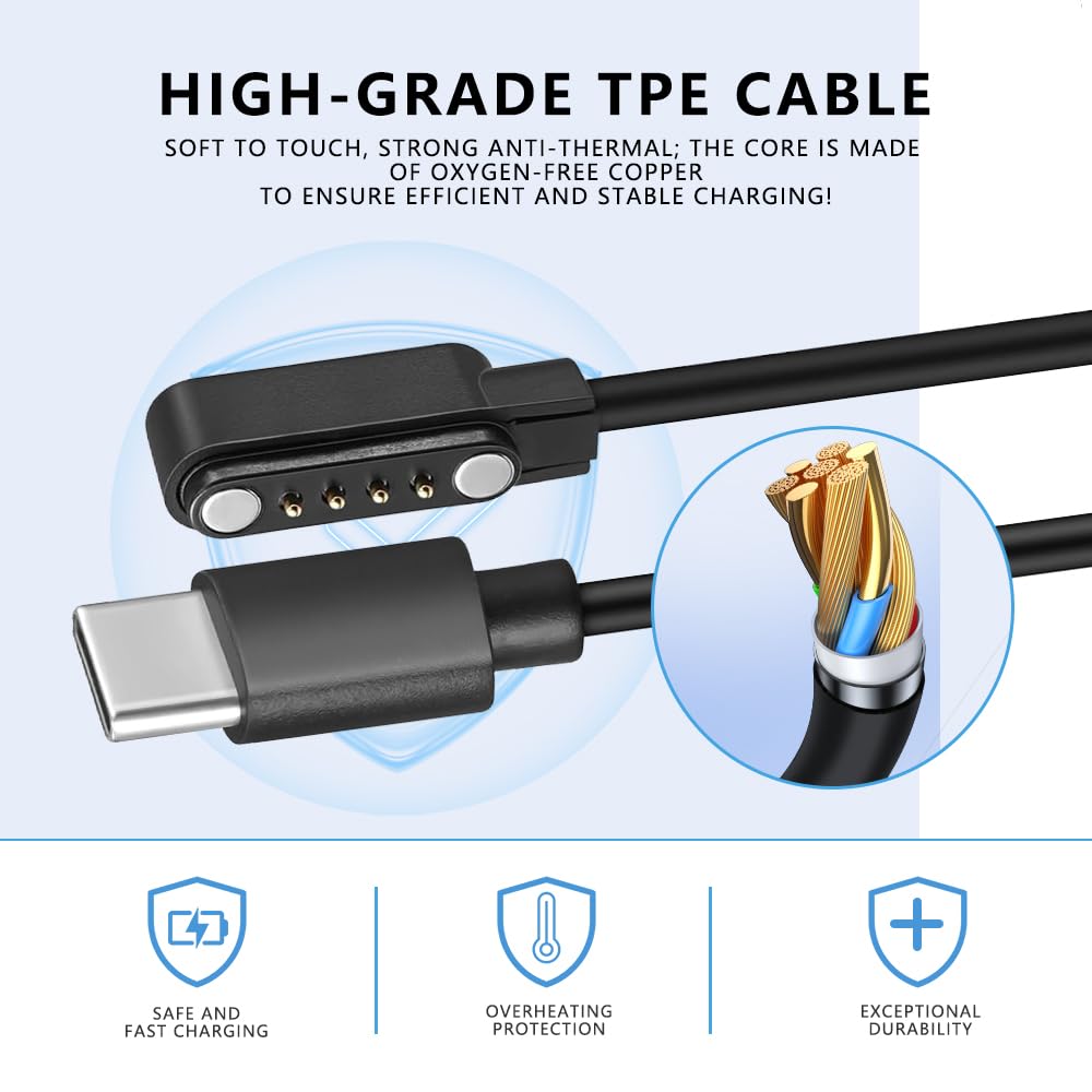 TPE Type‑C Charging Cable for PLAUD Note/Note Pro AI Voice Recorder, Soft TPE Durable Fast Charger Cord Replacement, 3.3ft 2 Pack image 4