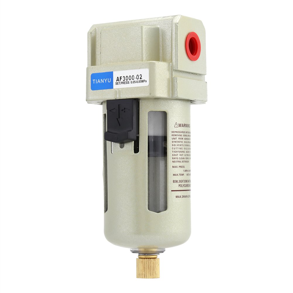 1/4-Inch PC Air Filter Regulator - Oil Water Separator For Air Lines, 1500L/Min Flow