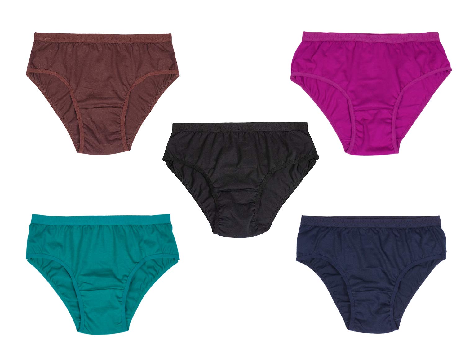 ESSA Softy Panties for Women | Full Coverage, 100% Super Soft Cotton, Mid Waist | Outer Elastic Waistband | Lightweight Underwear, Innerwear, Hipster, Briefs | Solid | Pack of 5 | Multicolor