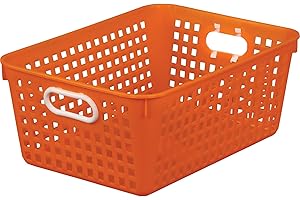 Really Good Stuff Orange Laundry Basket, 13" x 10" x 5"