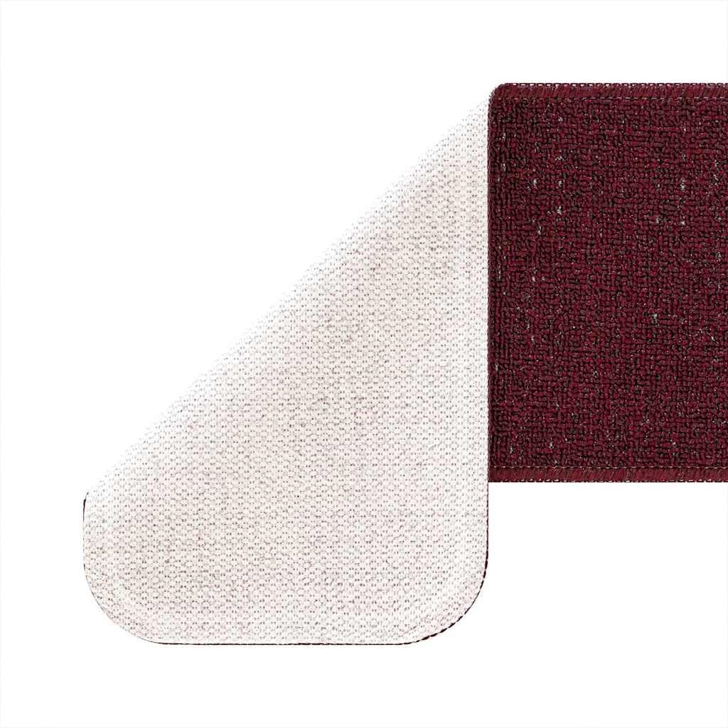 rutschfeste Treppenmatten 15 Stück Bordeaux 60 x 25 cm PP Treppenstufen Matten, Teppich Innen für Treppen, rutschfest Stufenmatten Treppenteppich