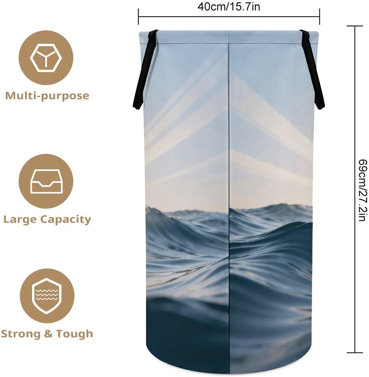 Dirty Clothes Basket Extra Large 110l Open Top Laundry Hamper With Portable Carry Handles, Foldable Waterproof Clothes Basket Spacious Laundry Bag For Bedroom Bathroom Laundry Room Dorm