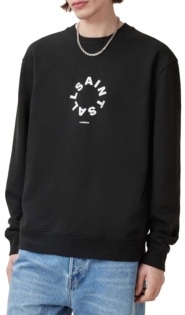AllSaints Mens Sweatshirt Tierra Crew Jet Black XL by AllSaints - Used condition - US$64.27