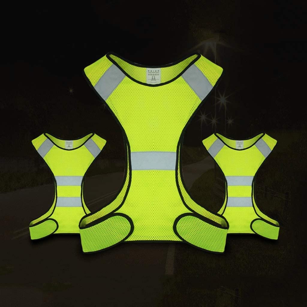 IRYZE Reflektorweste Warnweste Reflektierender Anzug for Nachtlauf, reflektierende Sicherheitsweste mit einstellbarem Riemen ultra-dünn Sicherheitsweste Warnschutzweste