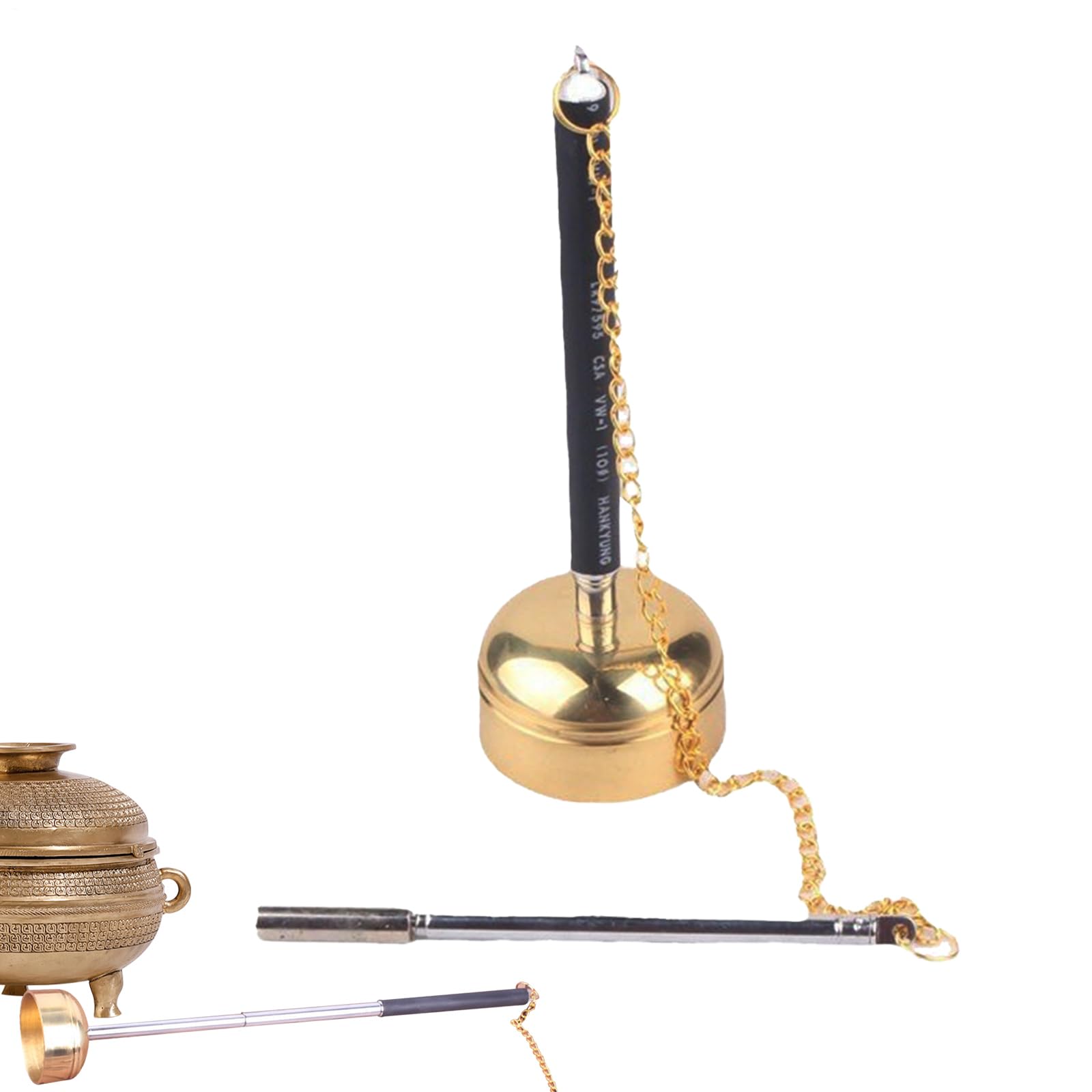 Campanilla telescópica, dedo, elegante instrumento de percusión con diseño retráctil, accesorio de yoga para meditación, decoración budista, hogar, familia, uso espiritual, 1.97 x 1.97 x 9.84 pulgadas