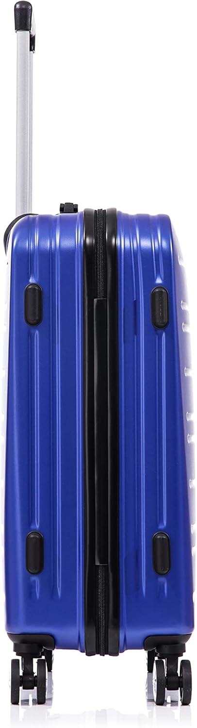 review Rockland Irvine Hardside Expandable Spinner Wheel Luggage, Blue, 19