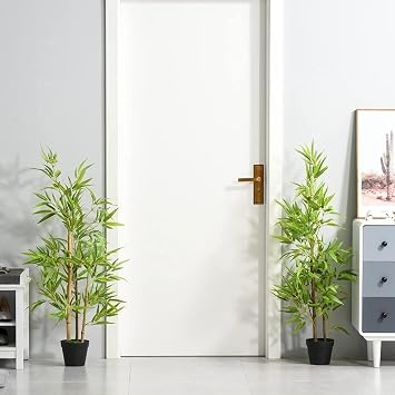 Artificial Tree Bamboo Tree 3 Body 100*40cm Black Plastic Flower Pot