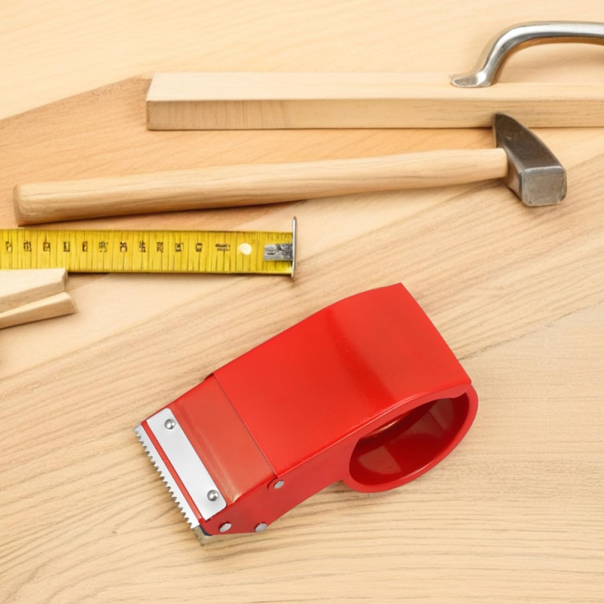 2pcs Portable Metal Tape Dispenser for Shipping Heavy Duty Red