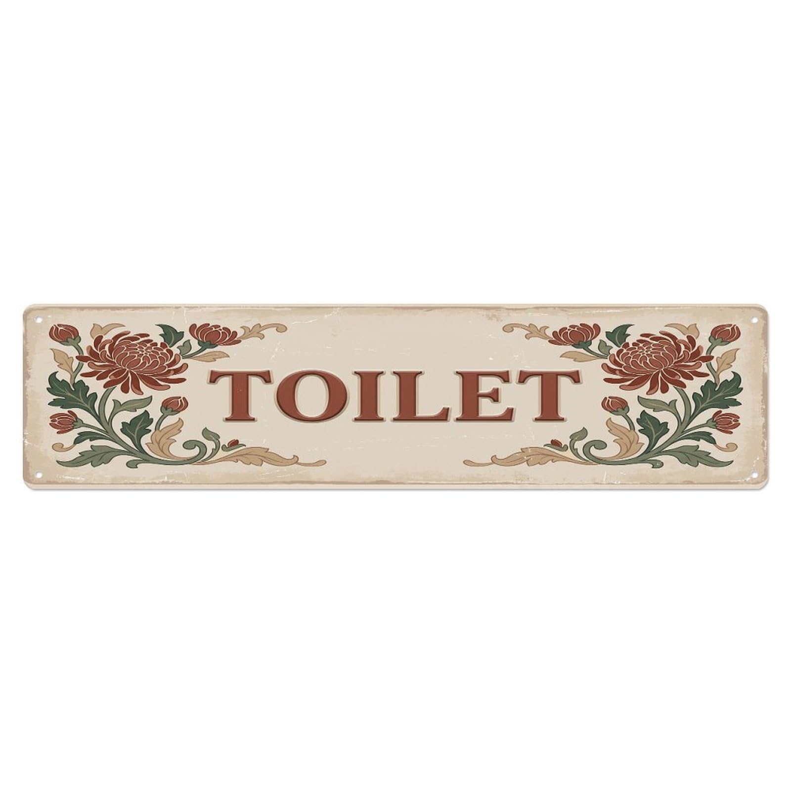 Cmhok Vintage Style Toilet Signage Chrysanthemum Vintage Metal Tin Sign Wall Decor For Cafe, Club, Garden Metal Poster 4X16inch