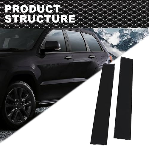 Miniatura 8 de Moldura de ventana de la puerta trasera izquierda y derecha Aplique de pilar B compatible con Jeep Grand Cherokee 2011-2019