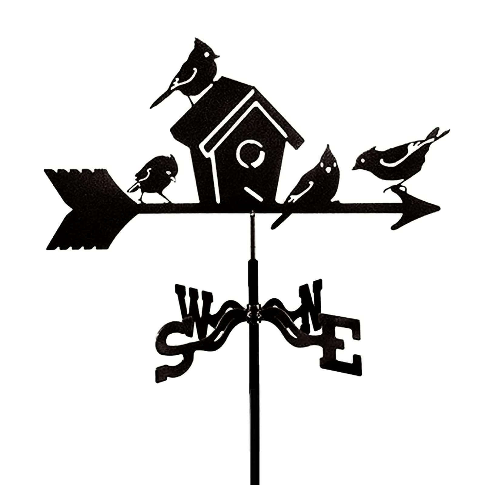 WIQUYBML wind vane Decorative Wind Vane, Weathervane Ornament, Stainless Steel For Outdoor Iron Roof Garden Yard Decoration Weathercock Direction Indicator Measurin