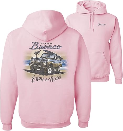 Miniatura 4 de Wild Bobby Sudadera con capucha clásica clásica con estampado de Ford Bronco Enjoy The Ride Cars and Trucks en la parte delantera y trasera, unisex