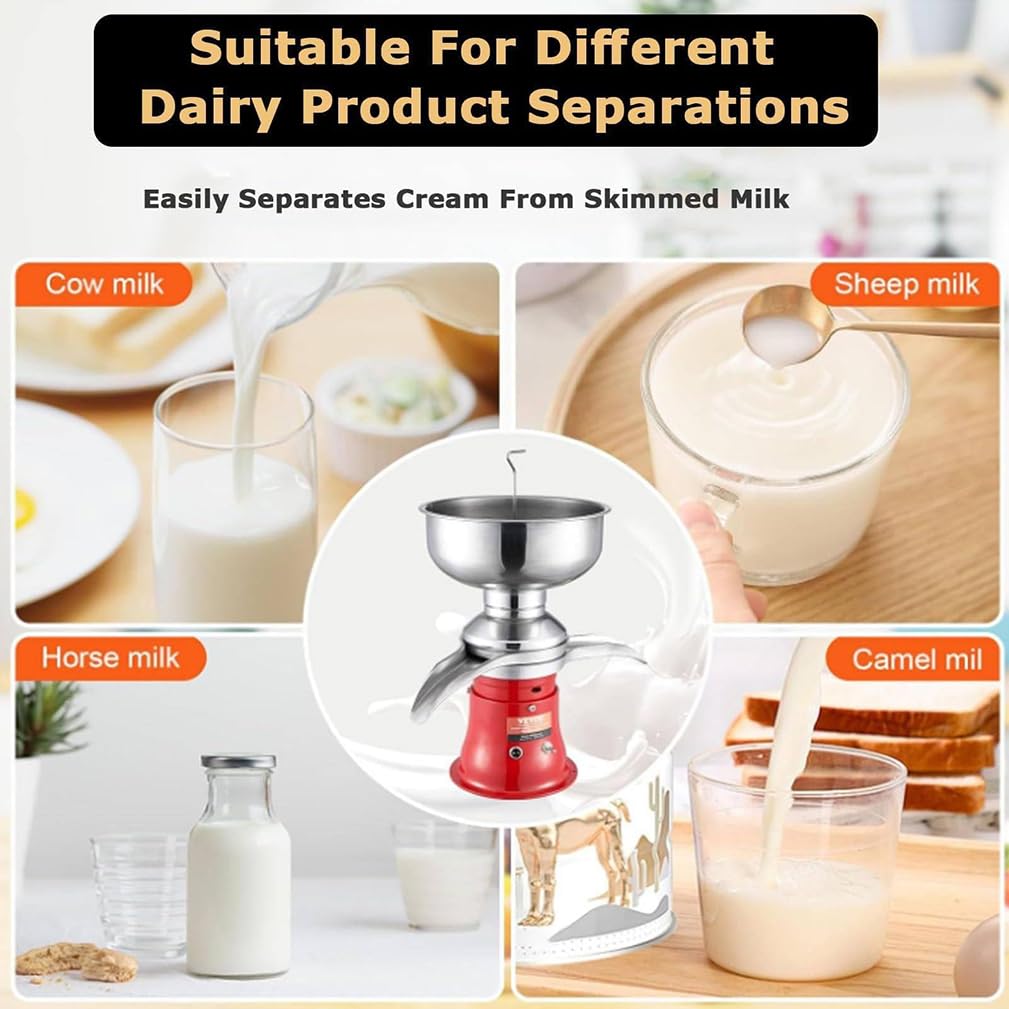 Separatore di crema di latte, macchina elettrica del separatore del burro 50L/H per la lavorazione dei prodotti lattiero-caseari, fattoria, negozio di dessert