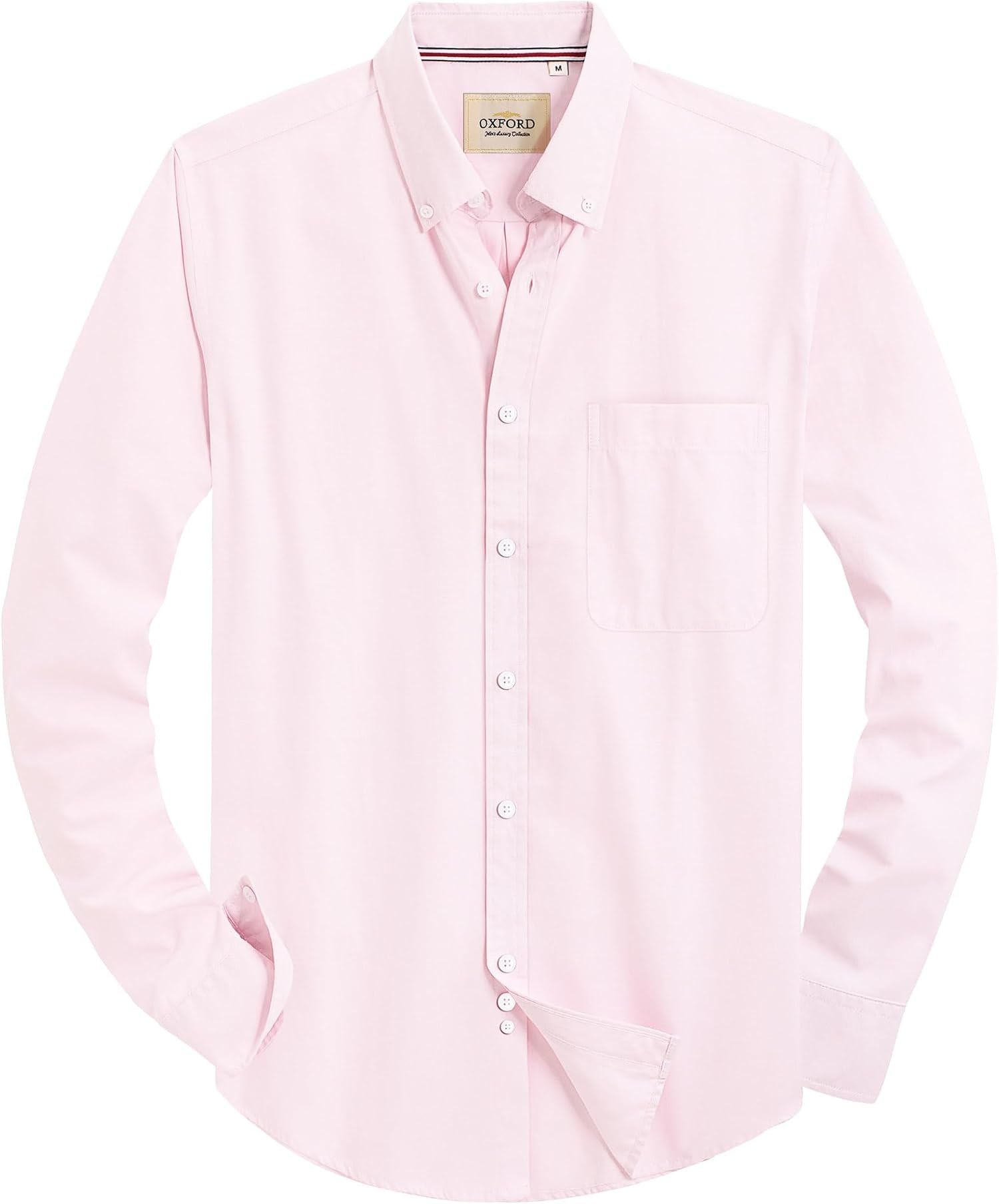 Alimens & Gentle Mens Solid Oxford Shirt Long Sleeve Dress Shirt Work Casual Button Down Shirts with Pocket