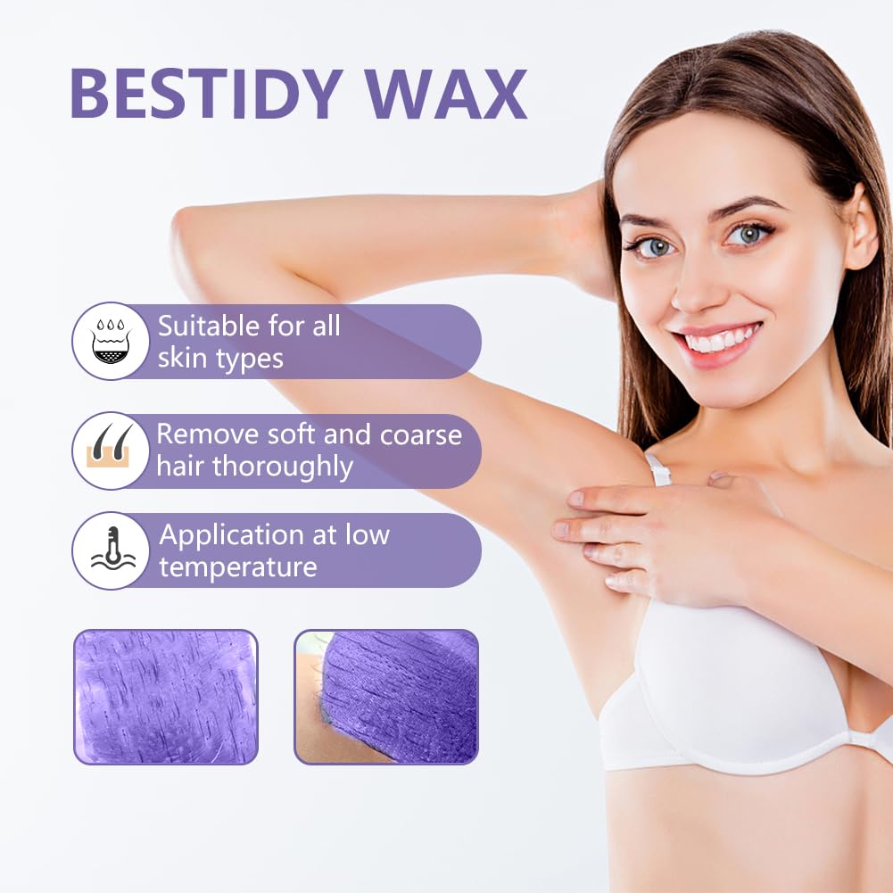 Bestidy Hard Wax Beads for Hair Removal, Waxing Beads for Coarse Hair, 1000g Refill Wax Beads for Wax Warmer, Home Waxing for All Body and Brazilian Bikini Areas, Women Men(35.27 Ounce, Unscented)