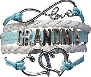 Infinity Collection Grandma Bracelet, Grandma Jewelry Makes Great Grandma Gifts(Blue &amp; Pink Available)