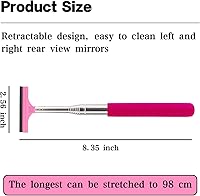 Vista 4 de Jeseny 2 unids coche espejo retrovisor limpiaparabrisas telescópico auto limpiador 38.6 in mango largo herramienta de limpieza de coche limpiador