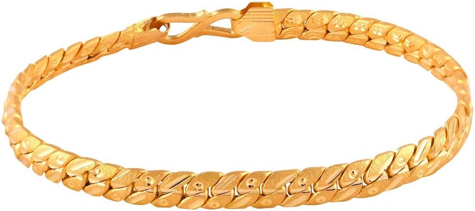 JEWELS FORUM Single Link Row Bracelet in 22K / 18K Yellow Gold 8" Inches Long