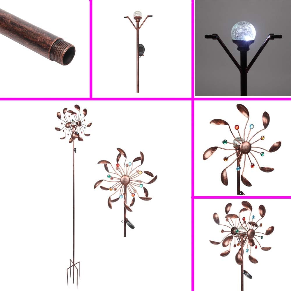 Long & Bright Multicolored Windmill LED Lights Petal Shaped Garden Decoration Outdoor Recreation Outdoor Decoration