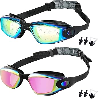 Medsuo Swim Goggles 2 Pack Swimming Goggles Anti Fog No Leaking For Adult Women Men Youth