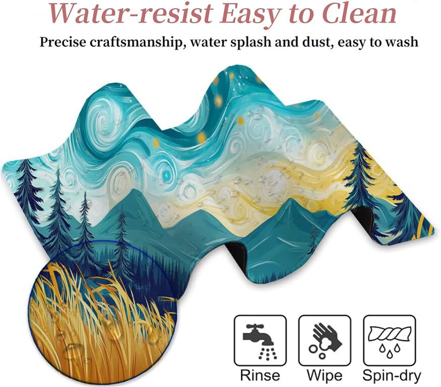 Tapis de souris art XXL pour ordinateur avec surface de précision lavable