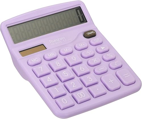 PATIKIL Calculadora de escritorio, pantalla LCD grande de 12 dígitos, calculadora electrónica, batería solar, doble potencia, para escritorio de