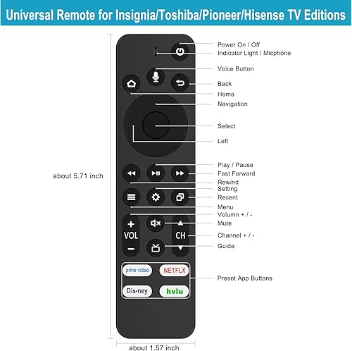 Miniatura 3 de Allimity CT-RC1US-21 CT-RC1CA-21 Control remoto de voz de repuesto compatible con InsigniaToshibaPioneerHisense Smart TV Editions Tienda TV