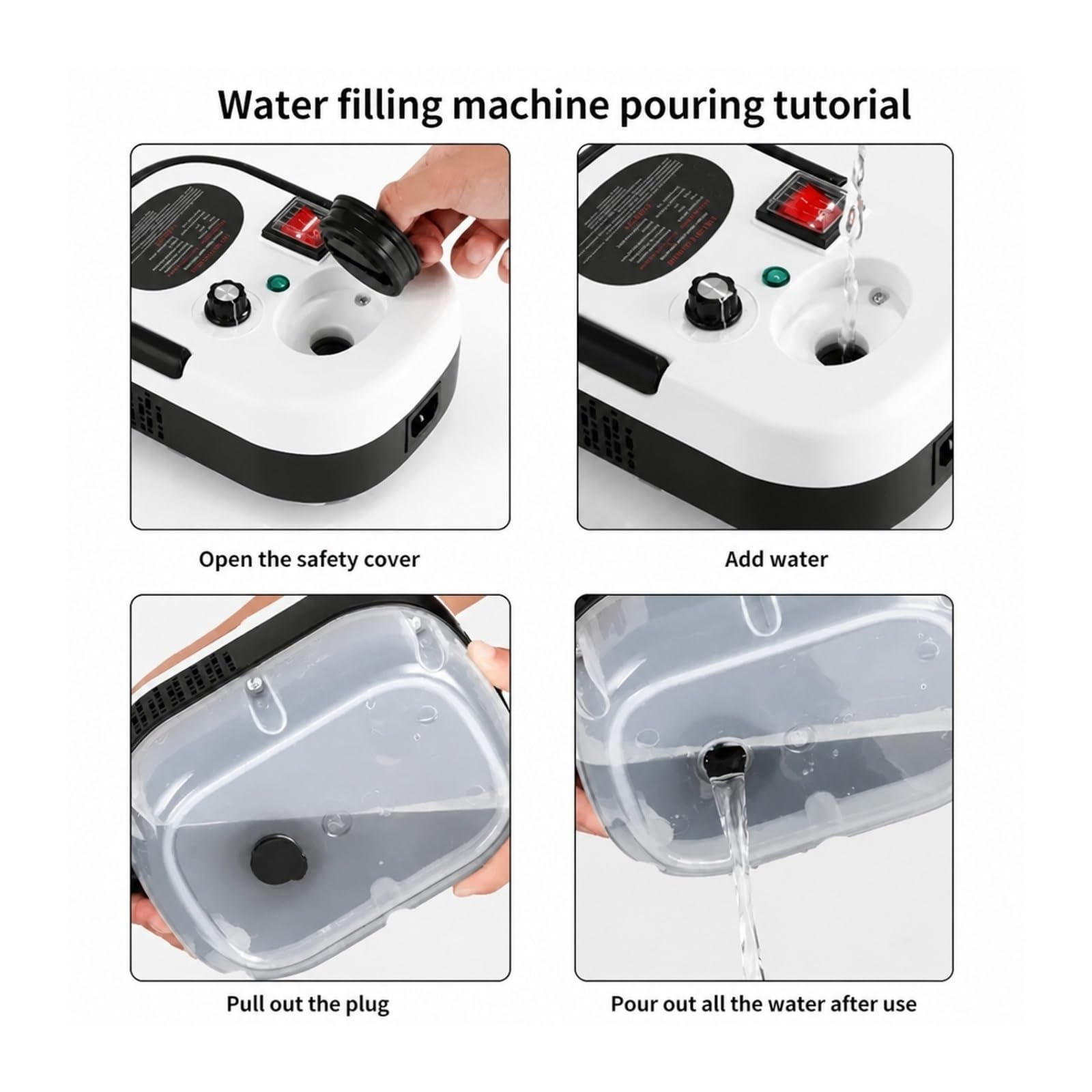 Limpiador a vapor de mano Limpiador a de 1,2 L, aire acondicionado alta temperatura, campana extractora para cocina, hogar/coche para el hogar(WHITE)