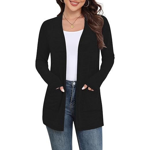Yincro Womens Lightweight Open Front Cardigan