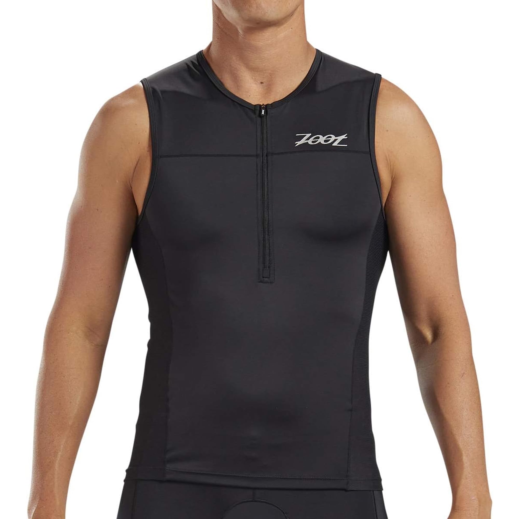 ZootMen’s Core Tri Tank, Performance Triathlon Race Tank Top, UPF 50+ Fabric, Rear Pockets, Mesh Panels, & Cam Lock Zipper