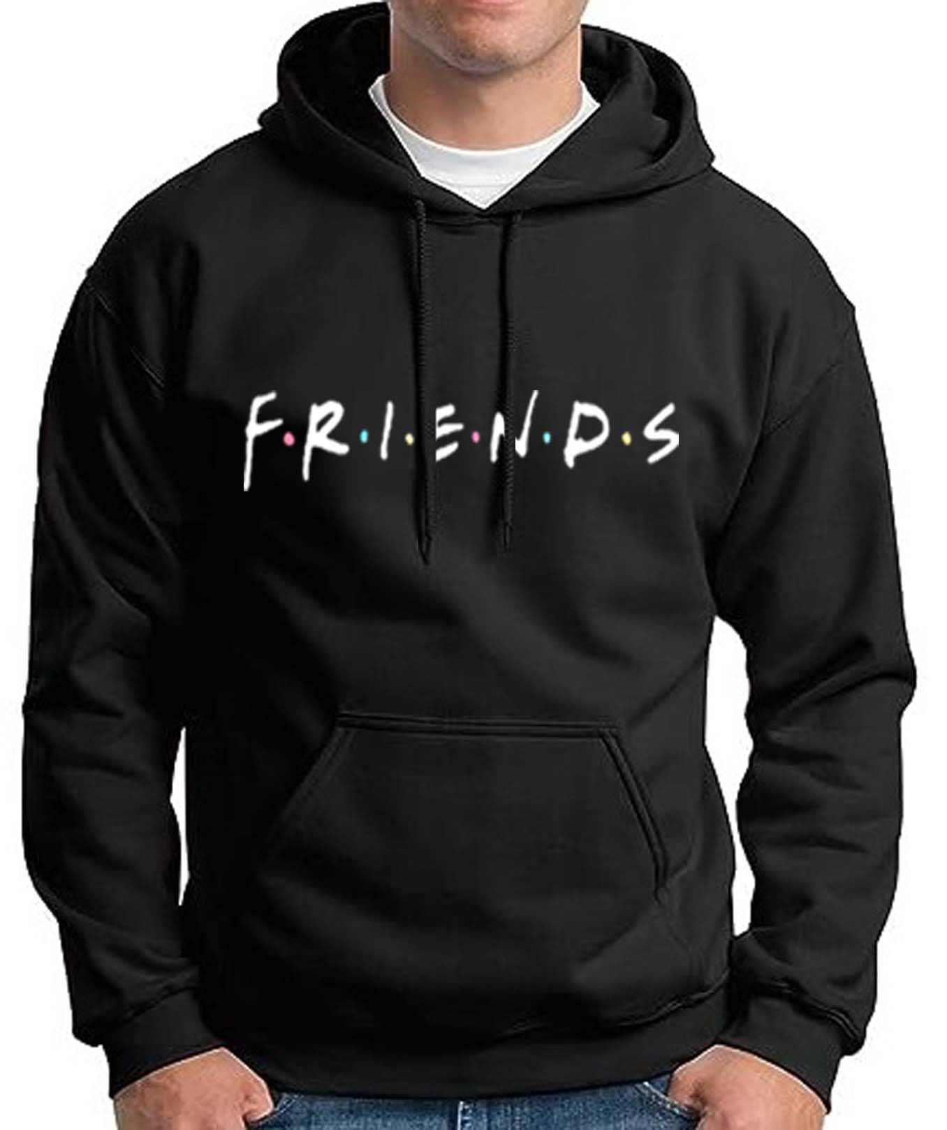 hit square Fleece Friends Design Full Sleeves Hooded Sweatshirt for Men-picture-27