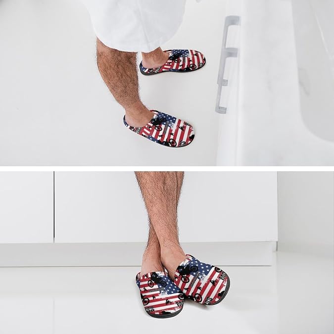Mens Washable Slippers Winter Warm Fluffy House Shoes, Slipper for Indoor Bedroom Necessities
